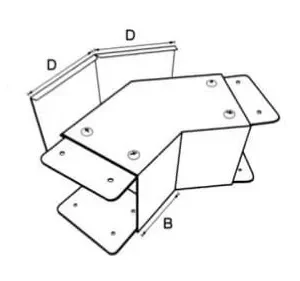 K.T 2" x 2" 45度外曲