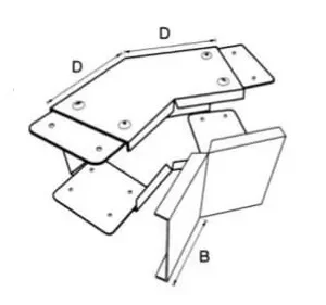 K.T 3" x 4" 45度內曲
