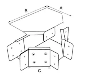 K.T 4" x 4" 三叉大面曲